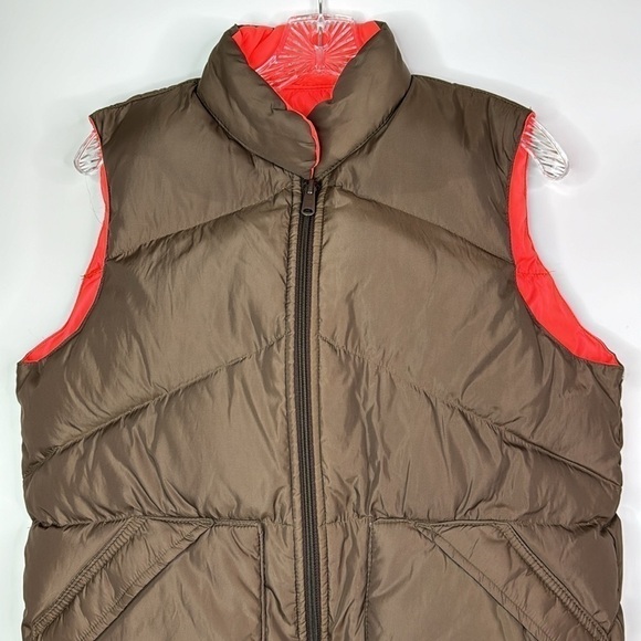 Vintage Brown Orange Puffer Down Vest Size Small Korea 80s - Picture 2 of 11